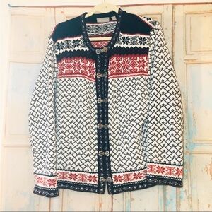 Croft & Barrow super soft long sleeve chenille feel Nordic  cardigan L
